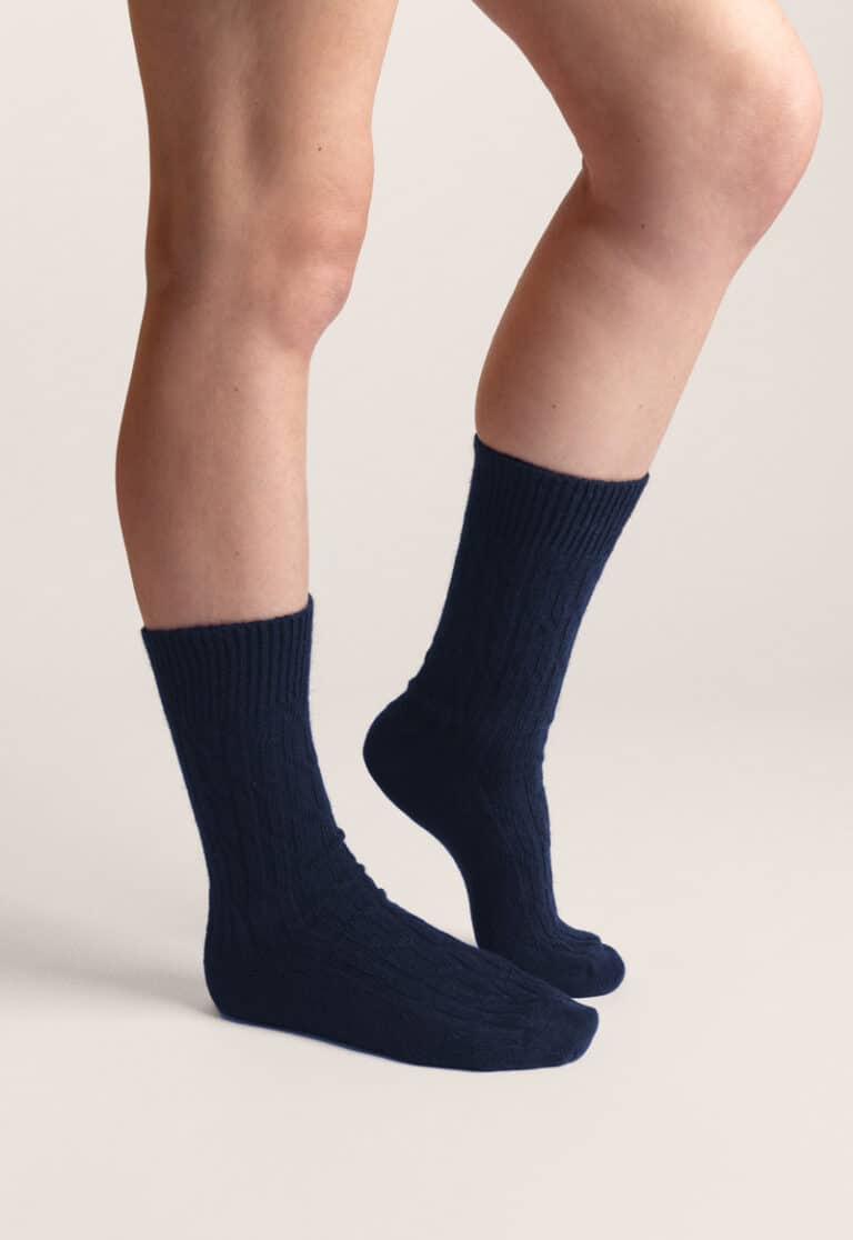venga-chaussette-laine-bleu