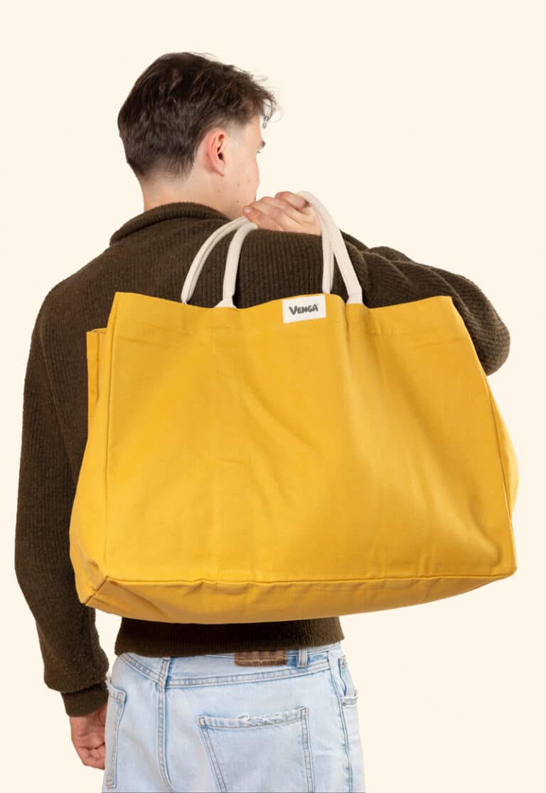 grand sac cabas jaune moutarde Venga - une marque du groupe Ecodis